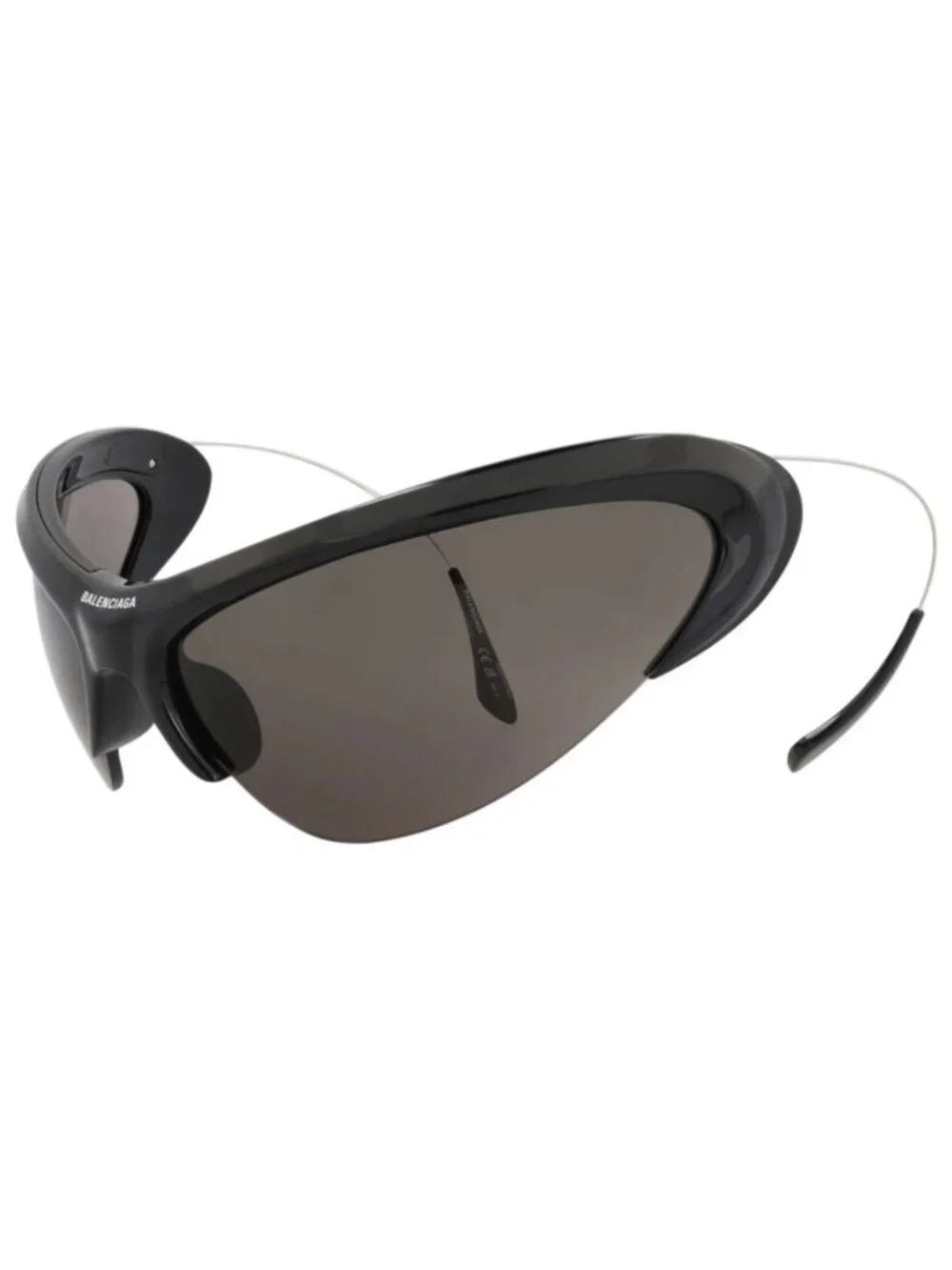 New Balenciaga Women's Sunglasses Shield Wrap Bio Injection Frame Unisex Black